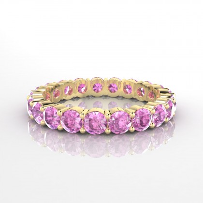 Insouciante Bague Saphir rose en Or jaune 18k