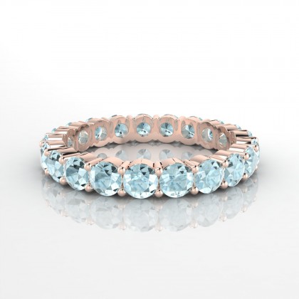 Insouciante Bague Aigue-marine en Or rose 18k