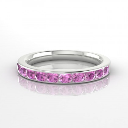 Irrésistible Bague Saphir rose en Or blanc 18k