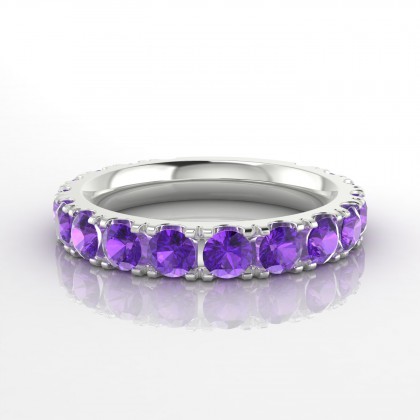 Mariée Bague Améthyste en Or blanc 18k