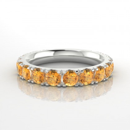 Mariée Bague Citrine en Or blanc 18k