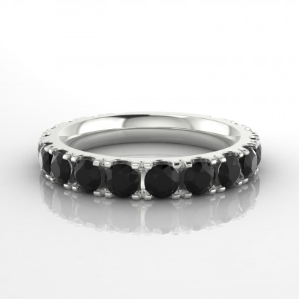 Mariée Bague Diamant noir en Or blanc 18k