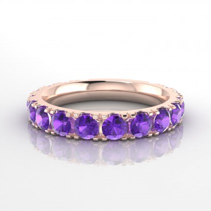 Mariée Bague Améthyste en Or rose 18k