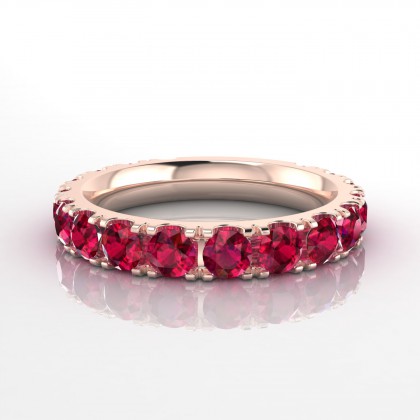 Mariée Bague Rubis en Or rose 18k