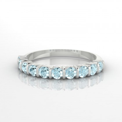 Merveilleuse Bague Aigue-marine en Or blanc 18k