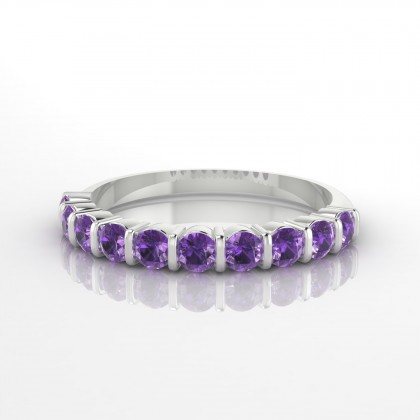 Merveilleuse Bague Améthyste en Or blanc 18k