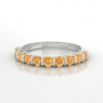 Merveilleuse Bague Citrine en Or blanc 18k
