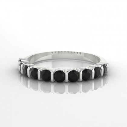 Merveilleuse Bague Diamant noir en Or blanc 18k