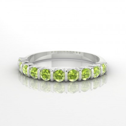 Merveilleuse Bague Péridot en Or blanc 18k