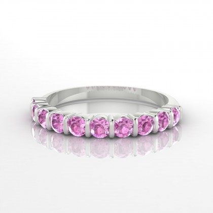 Merveilleuse Bague Saphir rose en Or blanc 18k