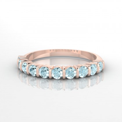 Merveilleuse Bague Aigue-marine en Or rose 18k