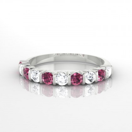 Merveilleuse Alternée Bague Grenat en Or blanc 18k