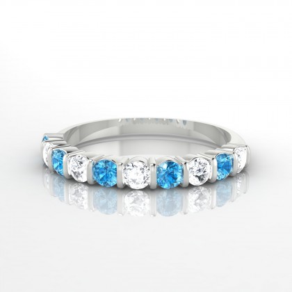 Merveilleuse Alternée Bague Topaze en Or blanc 18k