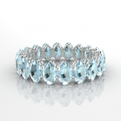 Passionnante Bague Aigue-marine en Or blanc 18k