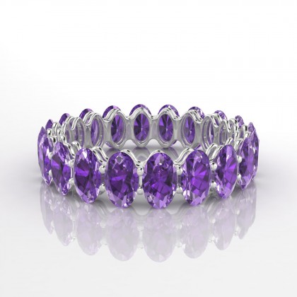 Passionnante Bague Améthyste en Or blanc 18k