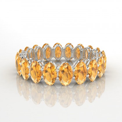 Passionnante Bague Citrine en Or blanc 18k