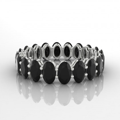 Passionnante Bague Diamant noir en Or blanc 18k