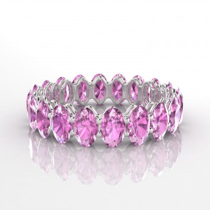 Passionnante Bague Saphir rose en Or blanc 18k