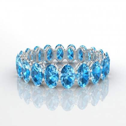 Passionnante Bague Topaze en Or blanc 18k