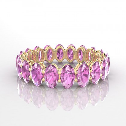 Passionnante Bague Saphir rose en Or jaune 18k