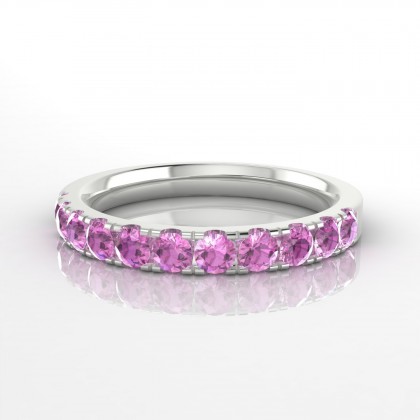 Prodigieuse Bague Saphir rose en Or blanc 18k