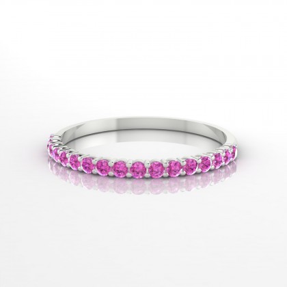 Sacré Bague Saphir rose en Or blanc 18k