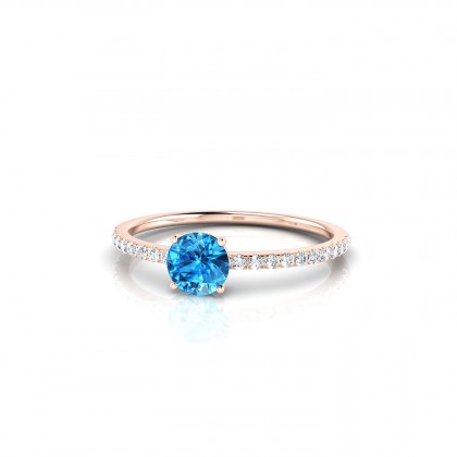 Aliénor Bague Topaze en Or rose 18k
