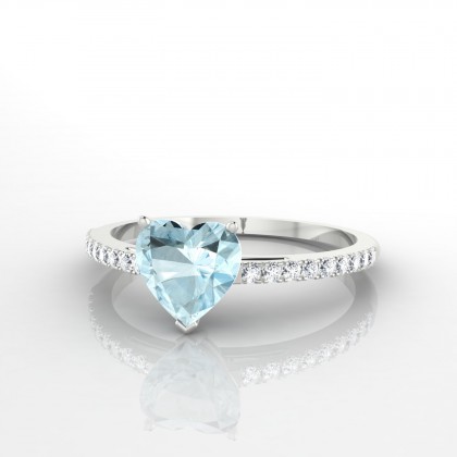 Aphrodite Bague Aigue-marine en Or blanc 18k