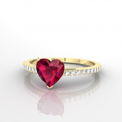Aphrodite Bague Rubis en Or jaune 18k