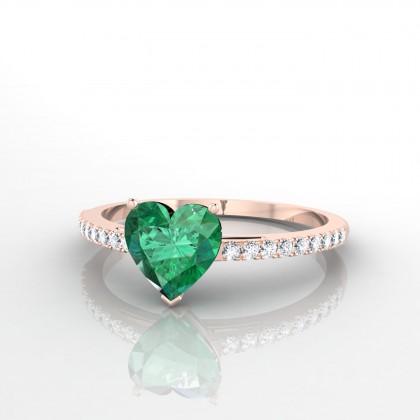 Aphrodite Bague Emeraude en Or rose 18k