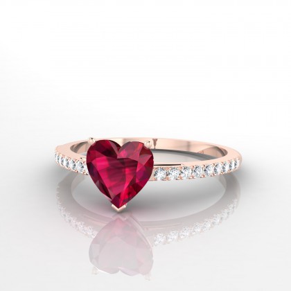 Aphrodite Bague Rubis en Or rose 18k