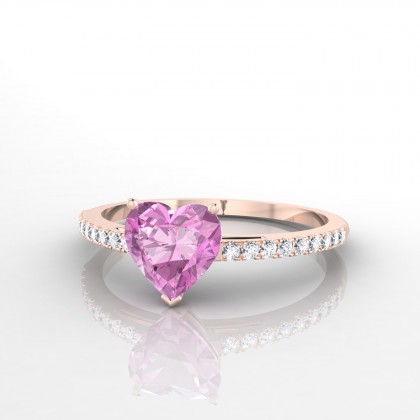 Aphrodite Bague Saphir rose en Or rose 18k