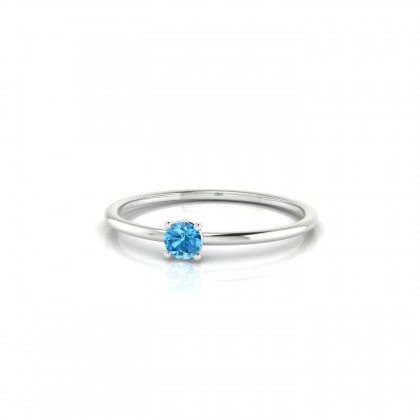 Blanche Bague Topaze en Or blanc 18k