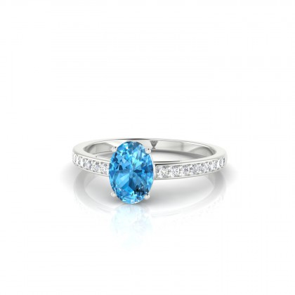Brigitte Bague Topaze en Or blanc 18k