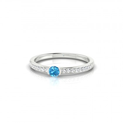 Calixte Bague Topaze en Or blanc 18k