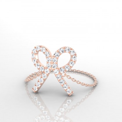 Chaîne Betty Bague Diamant en Or rose 18k