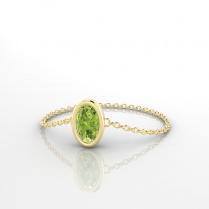 Chaîne Lueur Bague Péridot en Or jaune 18k