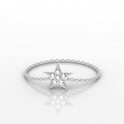 Chaîne Mini Capella Bague Diamant en Or blanc 18k