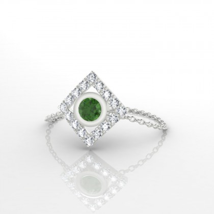 Chaîne Mireille Bague Tourmaline en Argent 925