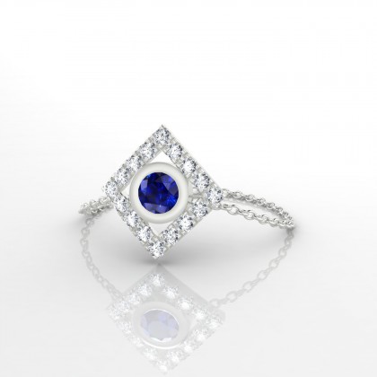 Chaîne Mireille Bague Saphir en Argent 925