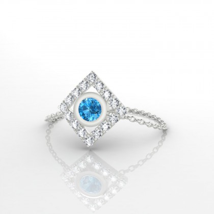 Chaîne Mireille Bague Topaze en Or blanc 18k