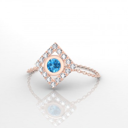 Chaîne Mireille Bague Topaze en Or rose 18k