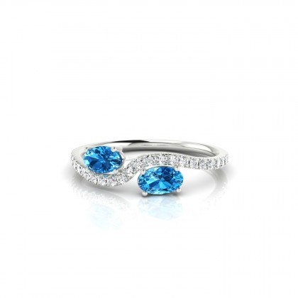 Colette Bague Topaze en Or blanc 18k