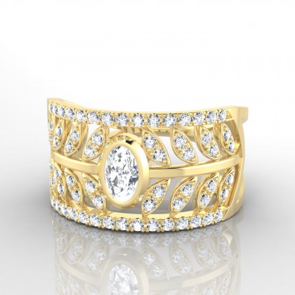 Eden Bague Diamant en Or jaune 18k