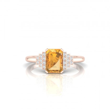 Felicie Bague Citrine en Or rose 18k
