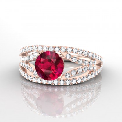 Gabriella Bague Rubis en Or rose 18k