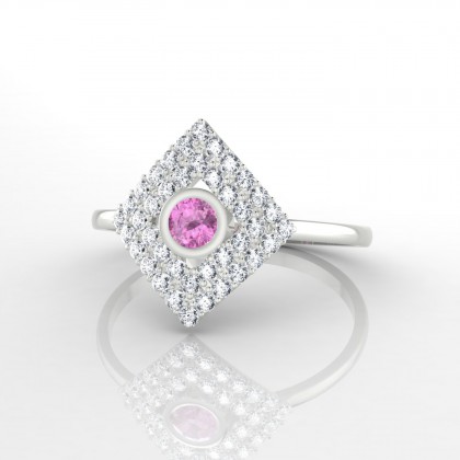Georgette Bague Saphir Rose en Argent 925
