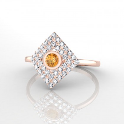 Georgette Bague Citrine en Or rose 18k