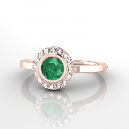 Letizia Bague Emeraude en Or rose 18k