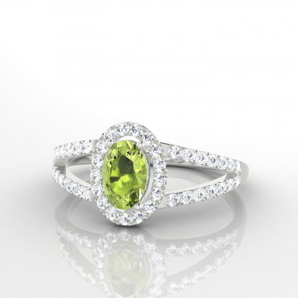 Lucette Bague Péridot en Or blanc 18k